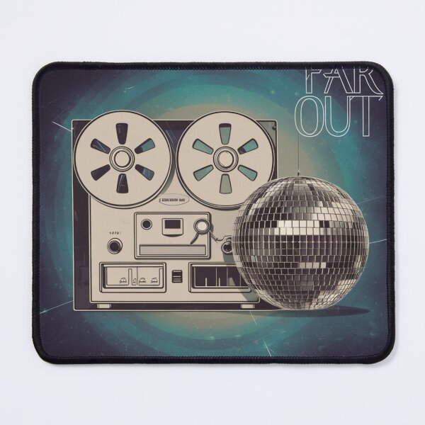 Item preview,  Tape recorder from the 1970s, disco ball, 1970s vibe, Far out, inscription designed and sold by WiolettaS.