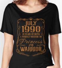 July 1990 28 years of being a perfect mixture of princess and warrior Women's Relaxed Fit T-Shirt