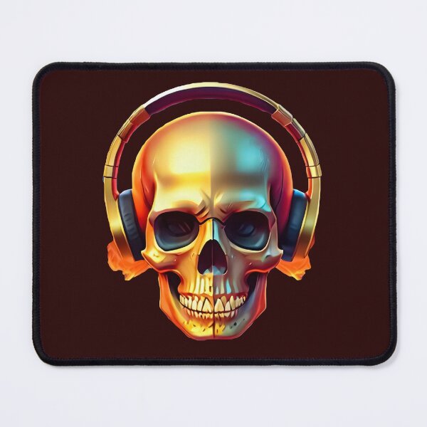 Item preview, Gold skull with headphones designed and sold by Magic-almix.