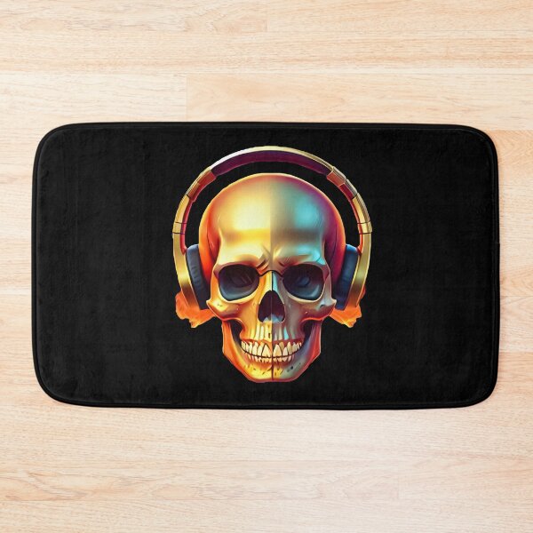 Item preview, Gold skull with headphones designed and sold by Magic-almix.