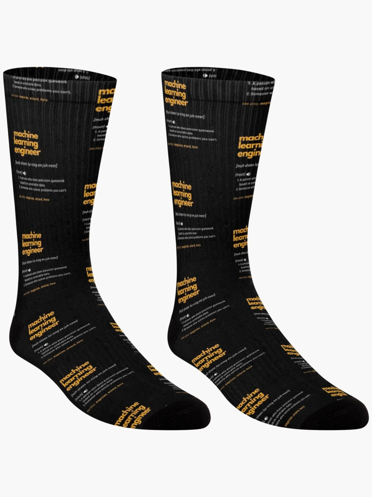 Thumbnail 3 of 5, Socks, Machine Learning Engineer Artificial Intelligence designed and sold by GrumpyDadCo.