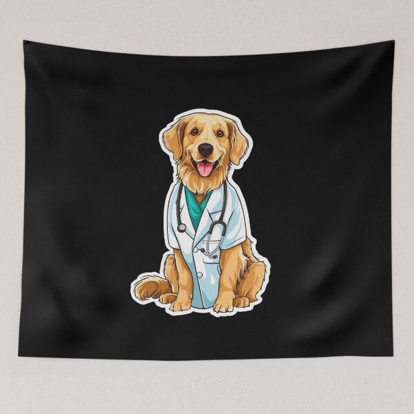 Item preview, Golden Retriever Dogtor funny Sticker designed and sold by artMadlen.