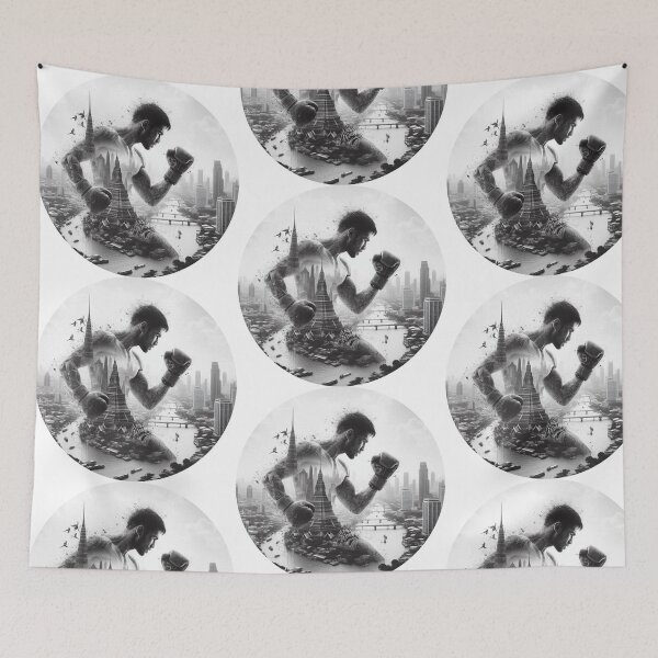 Item preview, Muay Thai Bangkok Black and White Spirituality  designed and sold by Martial-Art-23.