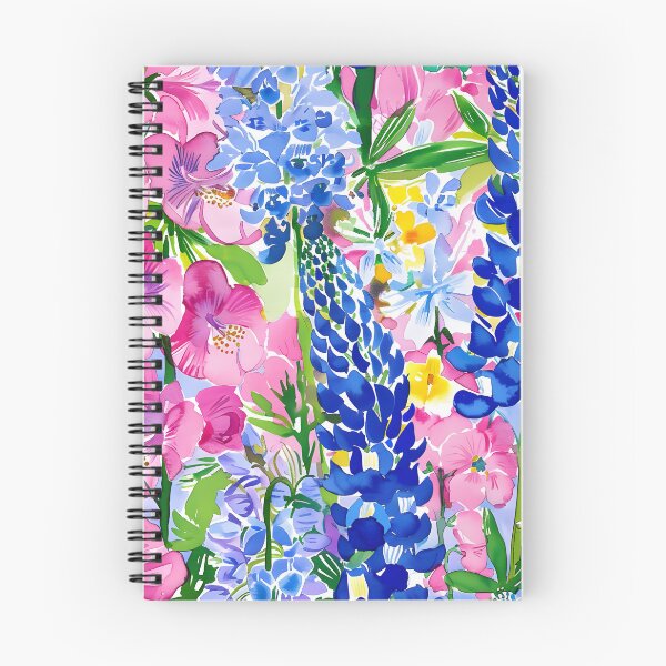 Item preview, Lupin and Hollyhocks bright watercolor flowers designed and sold by SophieClimaArt.
