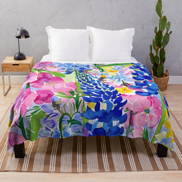 Item preview, Lupin y Hollyhocks flores de acuarela brillante designed and sold by SophieClimaArt.