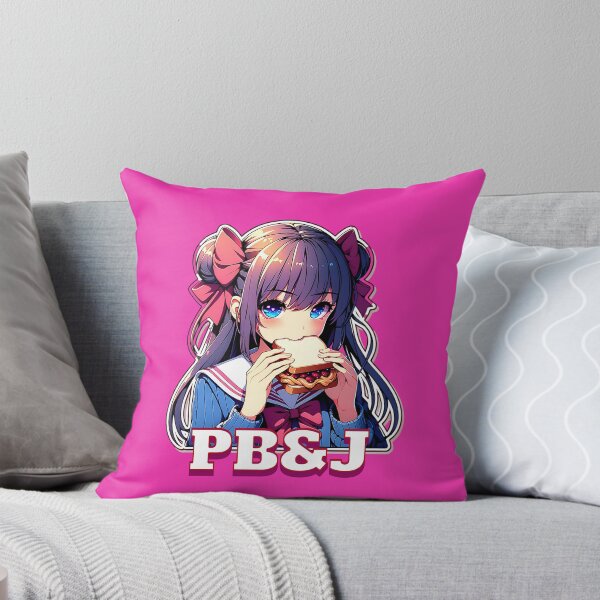 Item preview, Chica anime comiendo un PB&J designed and sold by wheresthekarma.