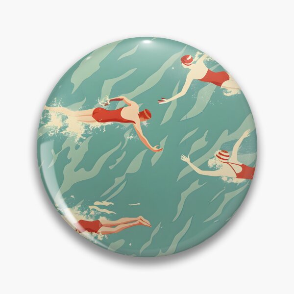 Item preview, Synchro swimmers retro pattern designed and sold by Wildflow Creations.