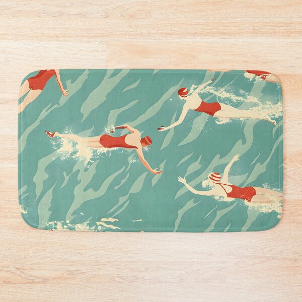 Item preview, Synchro swimmers retro pattern designed and sold by Wildflow Creations.