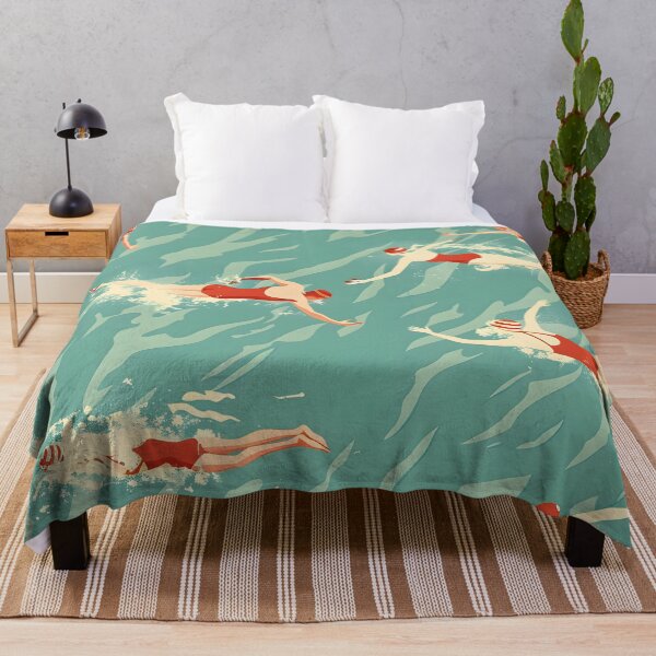 Item preview, Synchro swimmers retro pattern designed and sold by Wildflow Creations.