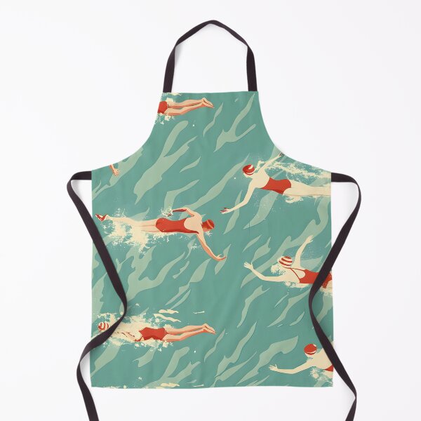Item preview, Synchro swimmers retro pattern designed and sold by Wildflow Creations.