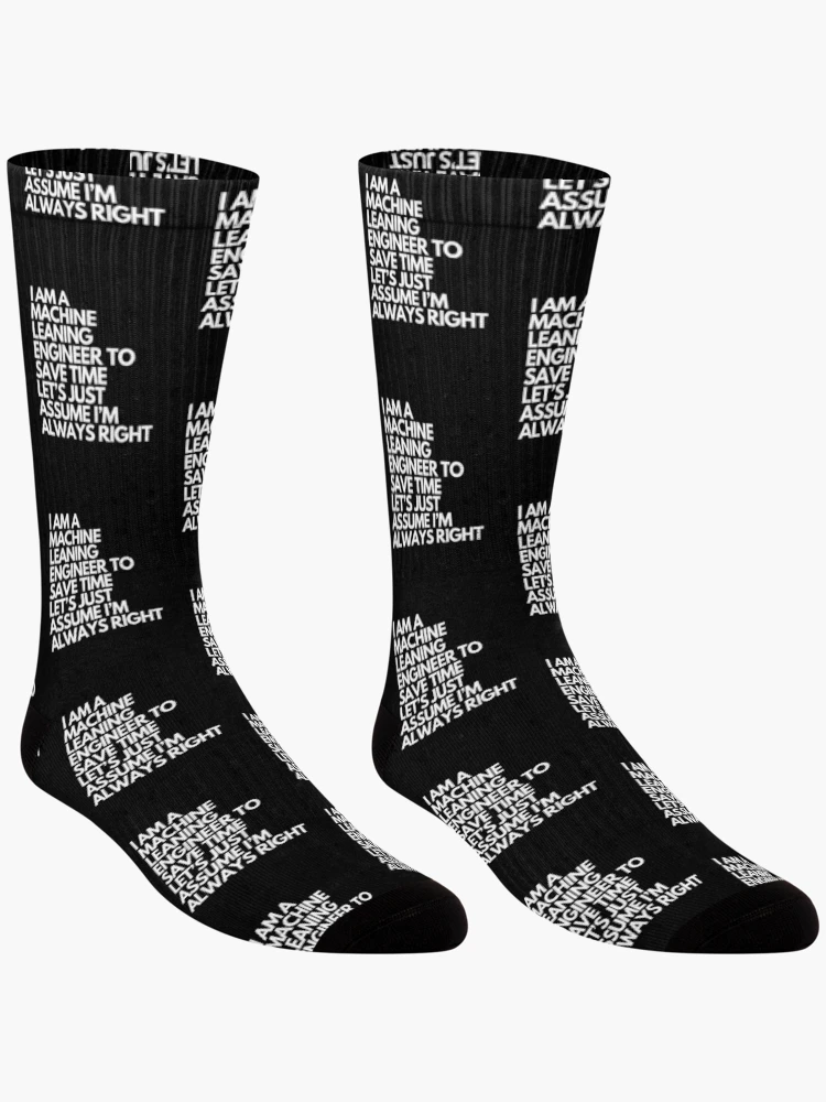 Thumbnail 3 of 5, Socks, Machine Learning Engineer Artificial Intelligence designed and sold by GrumpyDadCo.