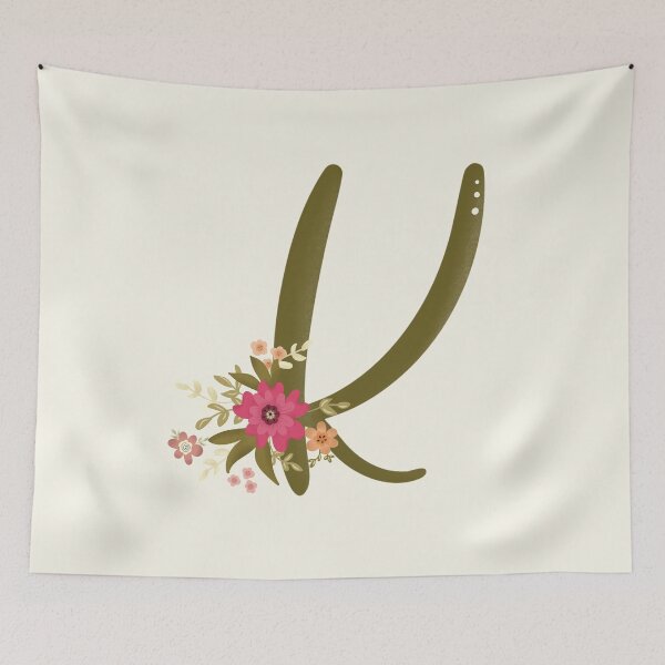 Item preview, Vintage Bouquet Floral Initial - K designed and sold by Willow & Grace Designs.