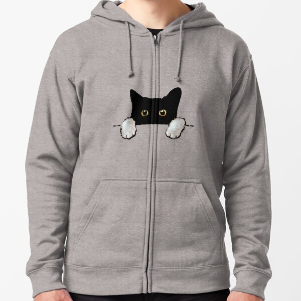 Vista previa del artículo con la obra «Gato Negro Con Manos Blancas Asomando», diseñado y vendido por nameonshirt.