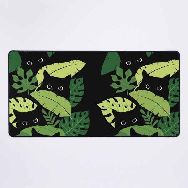 Artikel-Vorschau von Schwarze Katzen spähen aus tropischen Blättern Blumen, designt und verkauft von nameonshirt.