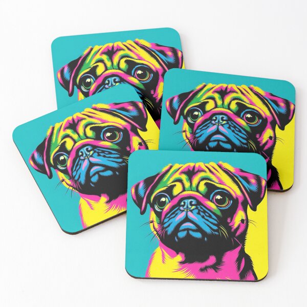 Item preview, Neon Pug Dog Portrait Sticker T-shirt designed and sold by EWNDesigns.