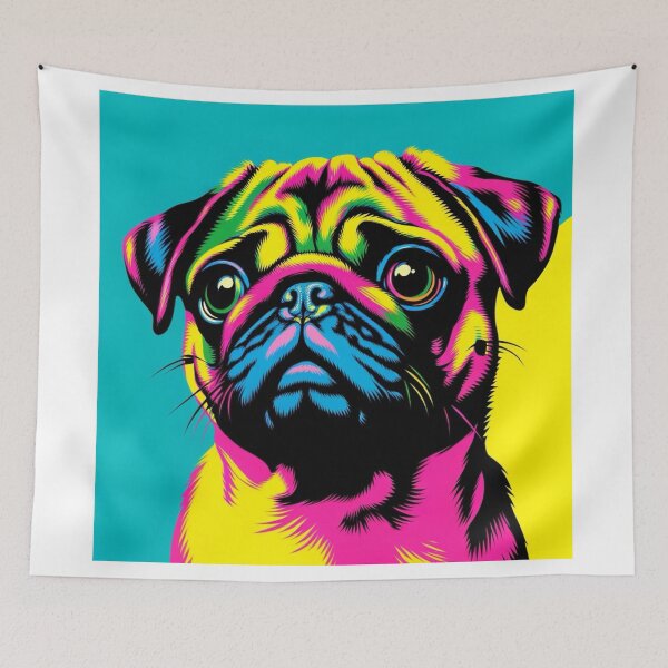 Item preview, Neon Pug Dog Portrait Sticker T-shirt designed and sold by EWNDesigns.