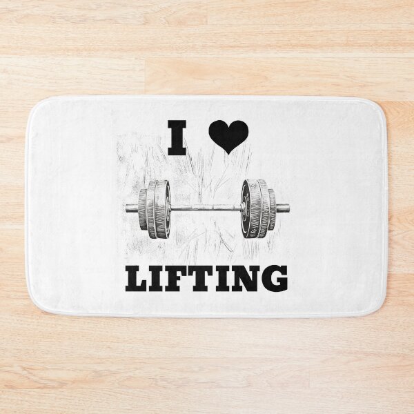 Item preview, I LOVE / HEART LIFTING Black Lettering Black Heart Barbell Design designed and sold by Primal Pump Co LTD.