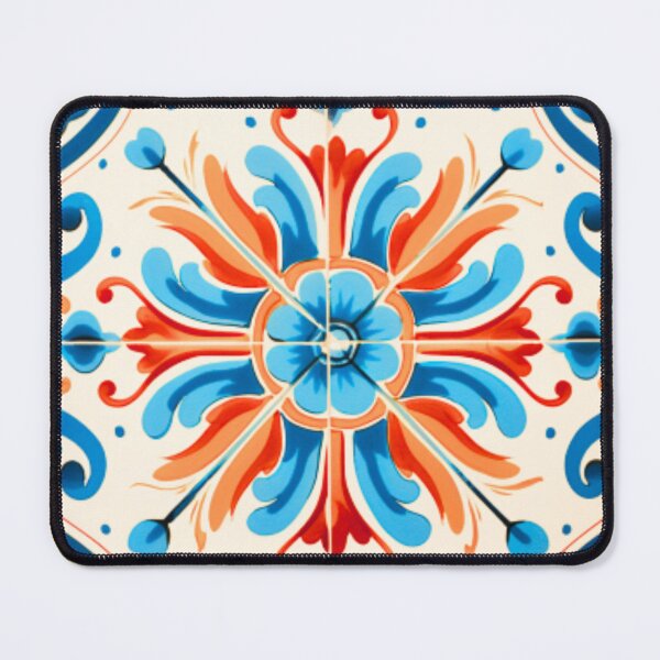Item preview, Mediterranean Tile: Orange and Blue designed and sold by Kiki-Hes.