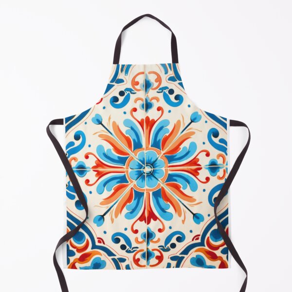 Item preview, Mediterranean Tile: Orange and Blue designed and sold by Kiki-Hes.