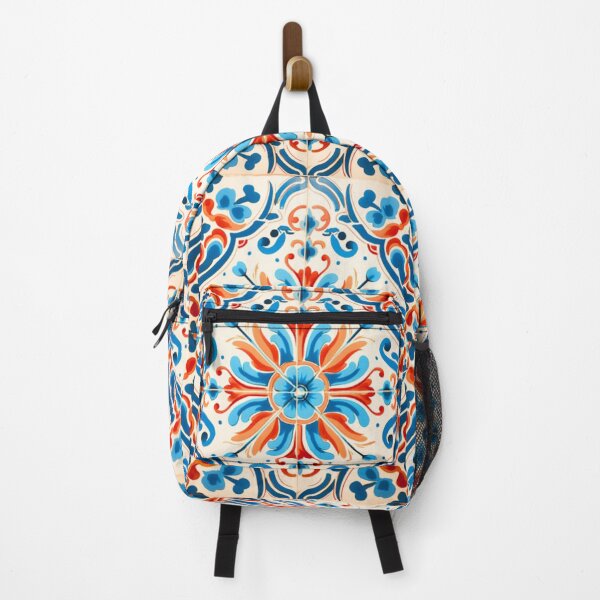 Item preview, Mediterranean Tile: Orange and Blue designed and sold by Kiki-Hes.