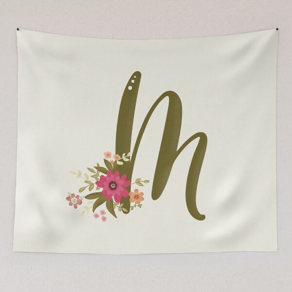 Item preview, Vintage Bouquet Floral Initial - M designed and sold by Willow & Grace Designs.