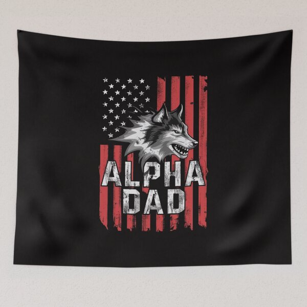 Item preview, Alpha Dad - Patriotic Wolf T-Shirt for Strong Fathers designed and sold by HOMEDESIGNPRINT.