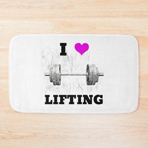 Item preview, I LOVE / HEART LIFTING Black Lettering Pink Heart Barbell Design designed and sold by Primal Pump Co LTD.