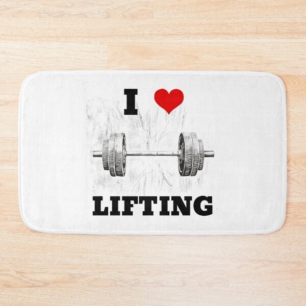 Item preview, I LOVE / HEART LIFTING Black Lettering Red Heart Barbell Design designed and sold by Primal Pump Co LTD.