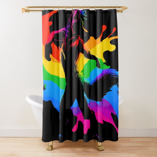 Item preview, Raving Rainbow LGBTQ Furry Pride Wolf Fursona designed and sold by BlueBullBazaar.
