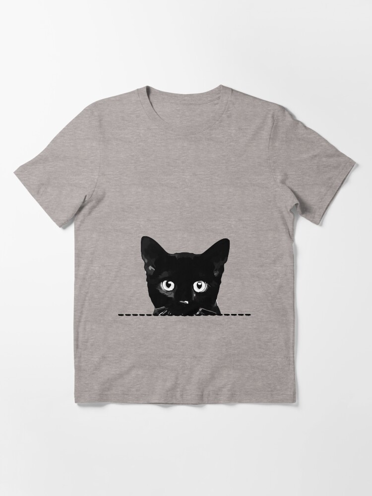 Peeking black cat t shirt online