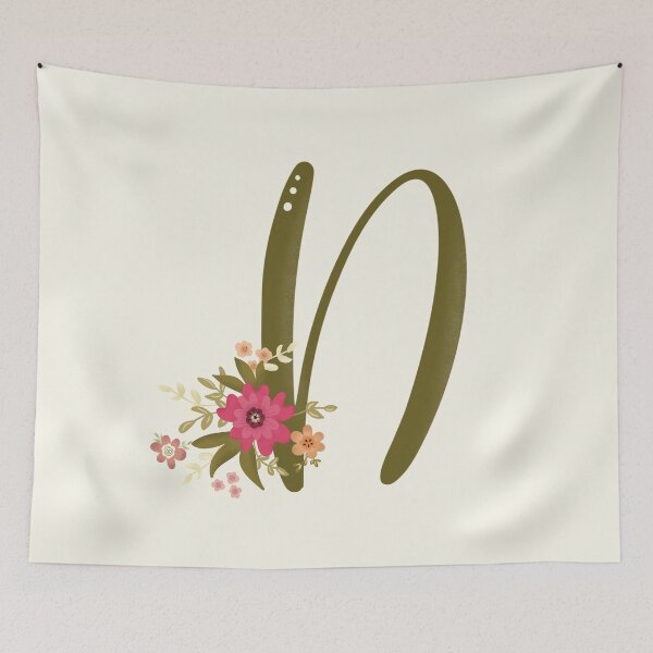 Item preview, Vintage Bouquet Floral Initial - N designed and sold by Willow & Grace Designs.