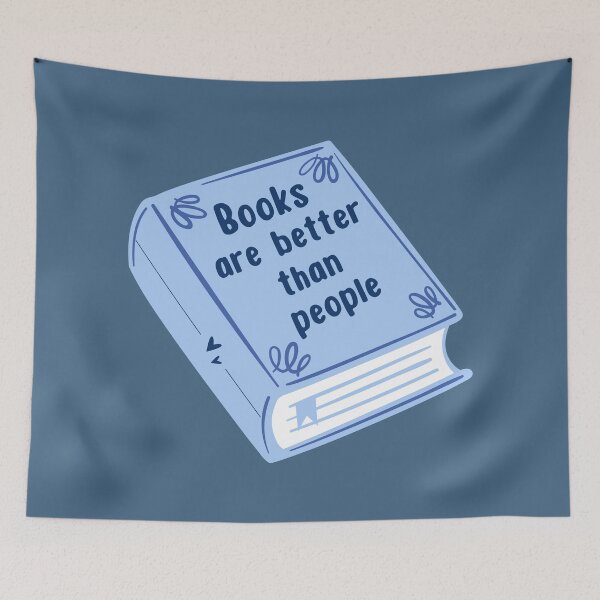 Item preview, Books are better than people - blue designed and sold by Neadoodles.