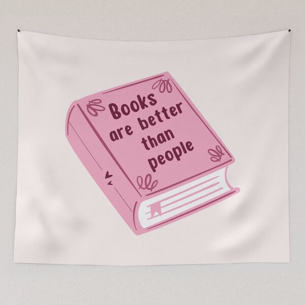 Item preview, Books are better than people - pink designed and sold by Neadoodles.