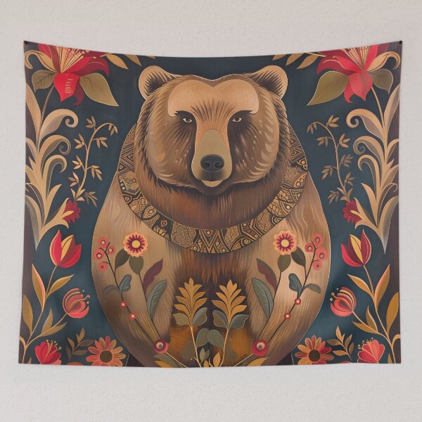 Item preview, Moody bear folk art designed and sold by Folksy Living.