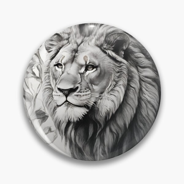 Item preview, Black and white lion pencil drawing designed and sold by Pencil-Art.