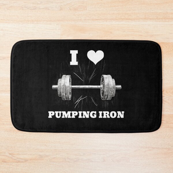 Item preview, I LOVE / HEART PUMPING IRON, White Lettering White Heart Barbell Design designed and sold by Primal Pump Co LTD.