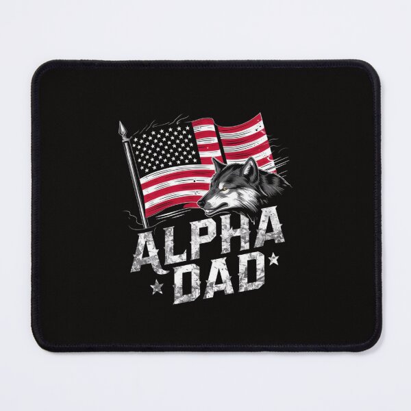 Item preview, Alpha Dad - Patriotic Wolf & Flag T-Shirt designed and sold by HOMEDESIGNPRINT.