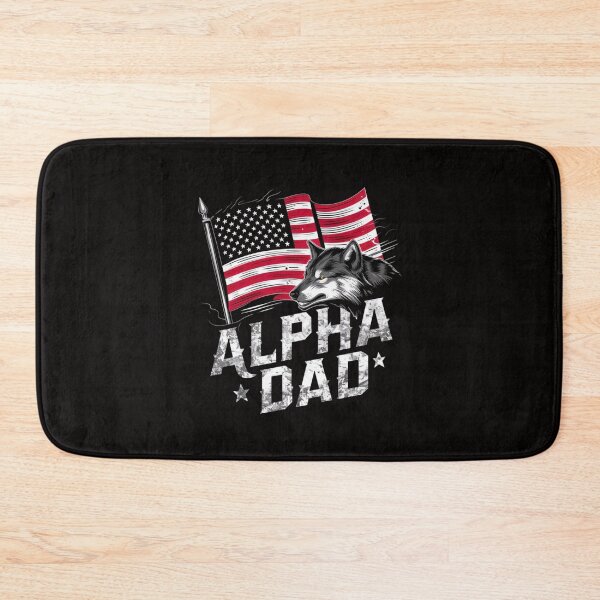 Item preview, Alpha Dad - Patriotic Wolf & Flag T-Shirt designed and sold by HOMEDESIGNPRINT.