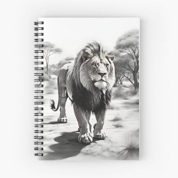 Item preview, Black and white lion pencil drawing designed and sold by Pencil-Art.
