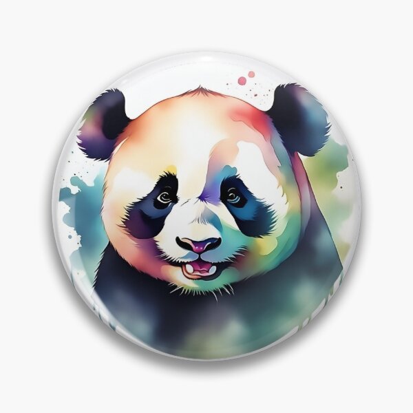 Item preview, Panda Watercolor Circle Sticker Style Art designed and sold by LDJBlank.