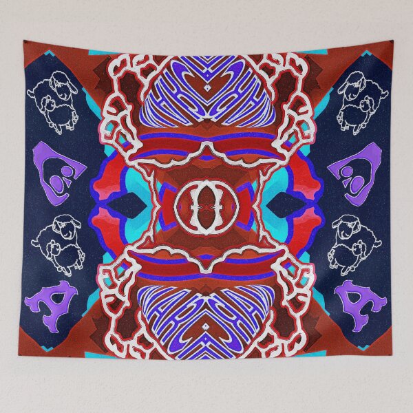 Item preview, *A-ANARCHIST SHEEP SKULL ABSTRACT PORTRAIT HUMOR MASK ILLUSTRATION." designed and sold by Ralek.