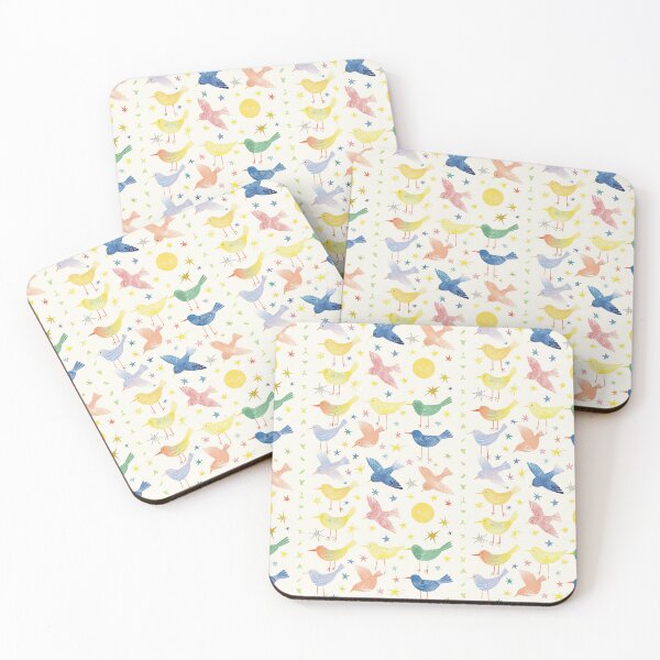 Item preview, Spring Birds and Stars - Colorful Delight designed and sold by Gourmet Neko Art | .