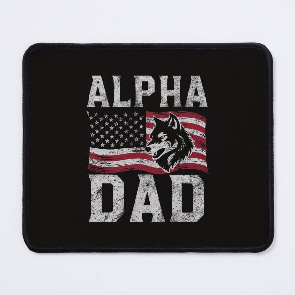 Item preview, Alpha Dad - Patriotic Wolf & Flag T-Shirt designed and sold by HOMEDESIGNPRINT.
