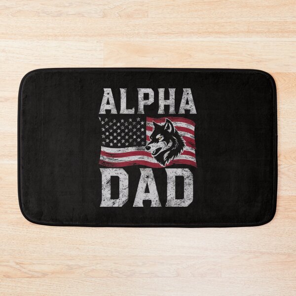 Item preview, Alpha Dad - Patriotic Wolf & Flag T-Shirt designed and sold by HOMEDESIGNPRINT.