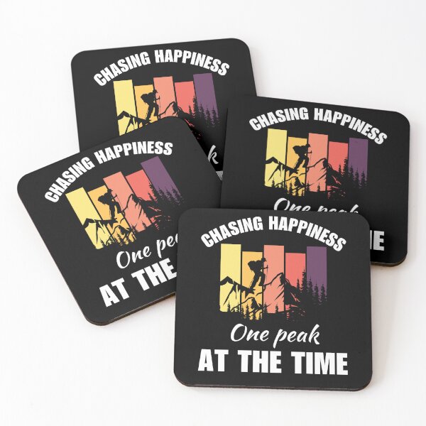 Item preview, Chasing happiness, one peak at a time. Hiking hobby enthusiasts or fan saying designed and sold by NBSStore.