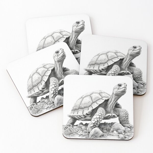 Item preview, Black and White Tortoise Pencil Drawing designed and sold by Pencil-Art.