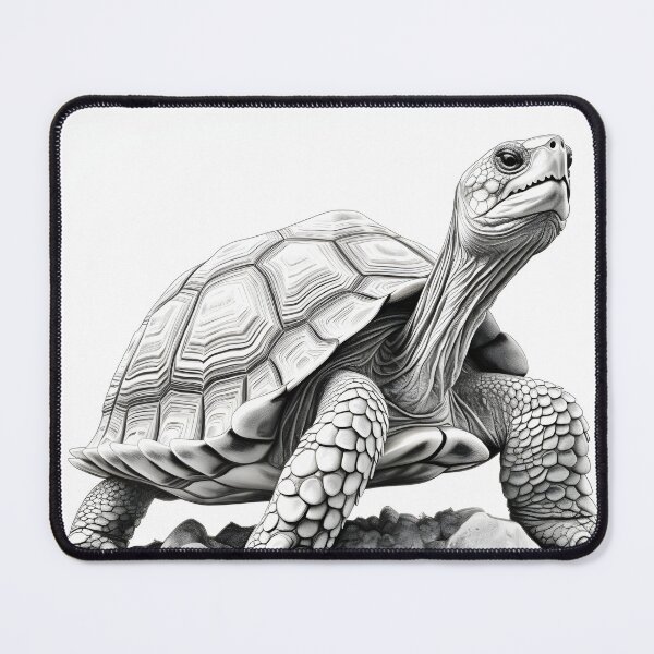 Item preview, Black and White Tortoise Pencil Drawing designed and sold by Pencil-Art.