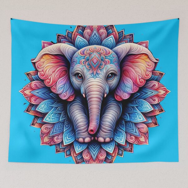 Item preview, Beautiful Baby Elephant in Mandala designed and sold by PixelCraftDSG.