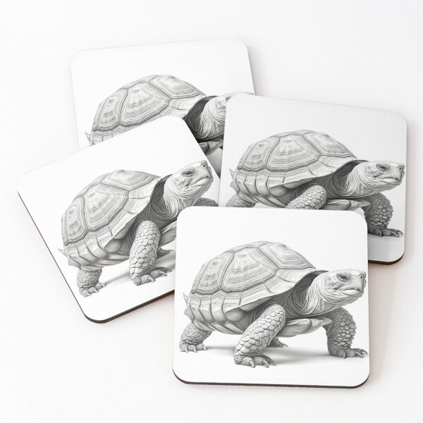 Item preview, Black and White Tortoise Pencil Drawing designed and sold by Pencil-Art.