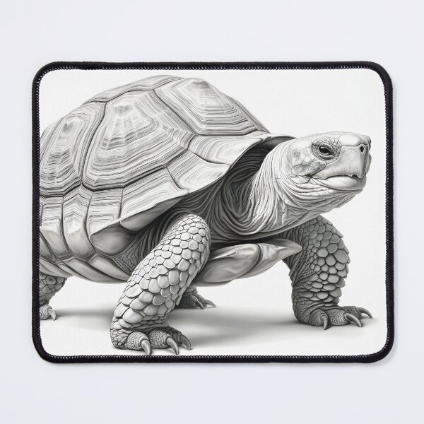 Item preview, Black and White Tortoise Pencil Drawing designed and sold by Pencil-Art.